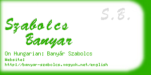 szabolcs banyar business card
