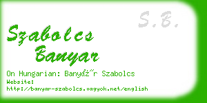 szabolcs banyar business card